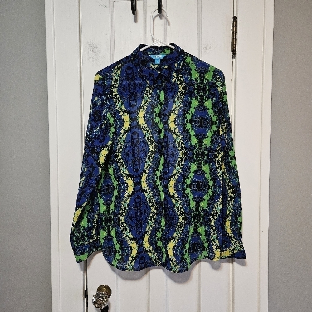 NWOT Nanette Lepore Open Back Neon Shirt